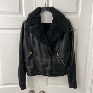 Free People Faux Leather Jacket with Sherpa